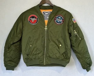 Up & Away Bomber Jacket Patches Top Gun Boy's Sz XL 14 Kid's - Picture 1 of 12