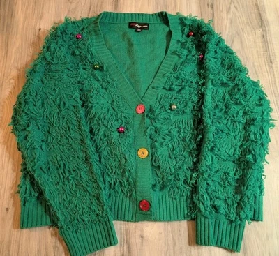 Cárdigan de Navidad 32 grados con flecos verde Jingle Bell talla XXL Foto 1 de 4