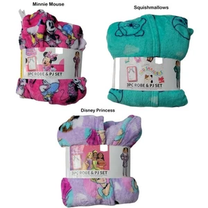 Character Girl's 3-Piece Super Soft Hooded Robe & Pajama Set - Picture 1 of 7