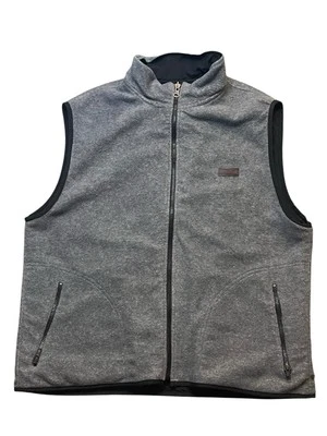 Timberline Colorado Vest Mens XL Reversible Black, Gray fleece With Pockets - Image 1 of 4