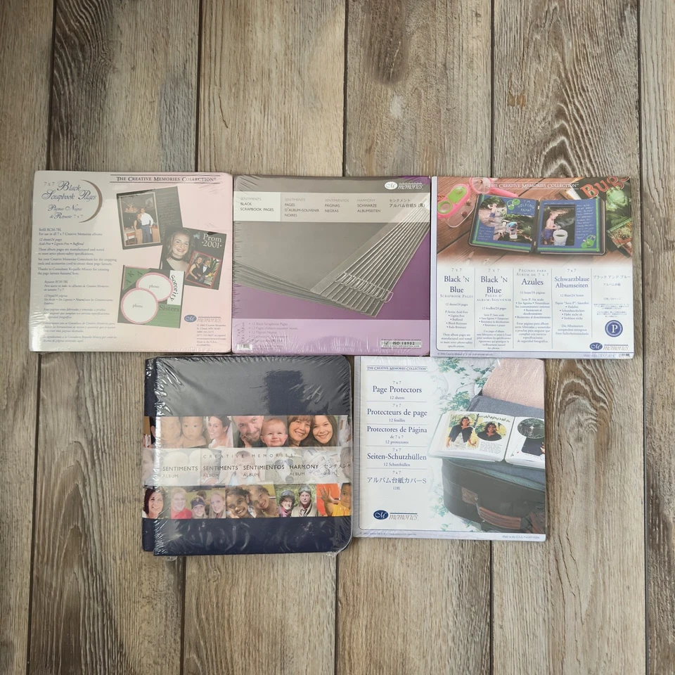 Creative Memories 7x7 Azul Marino Conjunto de Cubierta Álbum Páginas Negras Páginas Azules Protectores Foto 1 de 4