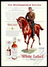 1938 Seaforth Highlander soldier on horse Dewar's Scotch Whisky vintage print ad