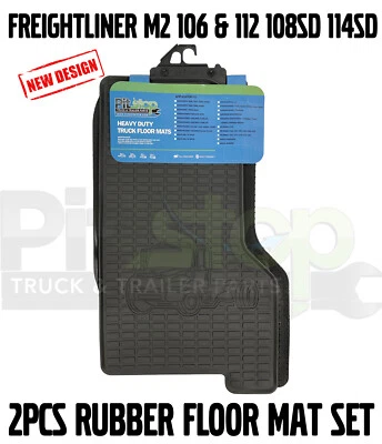  Freightliner M2 106 & 112 108SD 114SD Rubber Floor Mats Liners Set 2PCS - Image 1 of 4