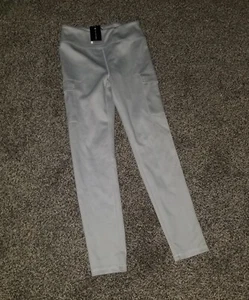 Womens Leggings Small Gray Yoga Active wear Pants Pockets Sports wear Gym Pants - Picture 1 of 2