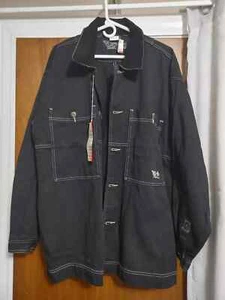 Vintage Vision Sports Gear Jacket Black Size Large Rare NWT Denim - Picture 1 of 10