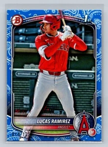 LUCAS RAMIREZ 2025 TOPPS BOWMAN MODELLO BLU PARALLELO /125 LOS ANGELES ANGELS 35 - Foto 1 di 2