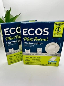 ECOS Plant Powered Dishwasher Sheets Detergent and Rinse Aid 20 Loads - NEW - Picture 1 of 3