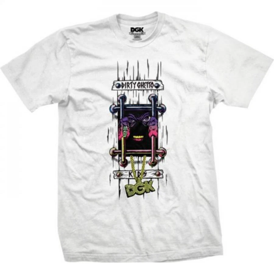 DGK Dirty Ghetto Niños HOMENAJE DUENDE John Lucero SPOOF Monopatín Camiseta BLANCA Foto 1 de 1
