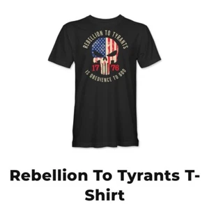 XL Infowars Rebellion To Tyrants Is Obedience To God TShirt - Picture 1 of 3