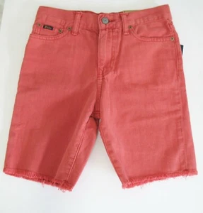 Polo Ralph Lauren Big Boys Cotton Denim Cutoff Shorts Finn Wash Red Sz 18 - NWT - Picture 1 of 1