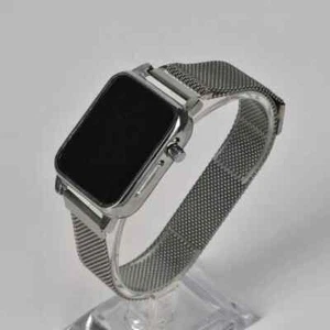 Unisex Silver Square Digital Watch Retro Style Multi-Function LED Display - Picture 1 of 9