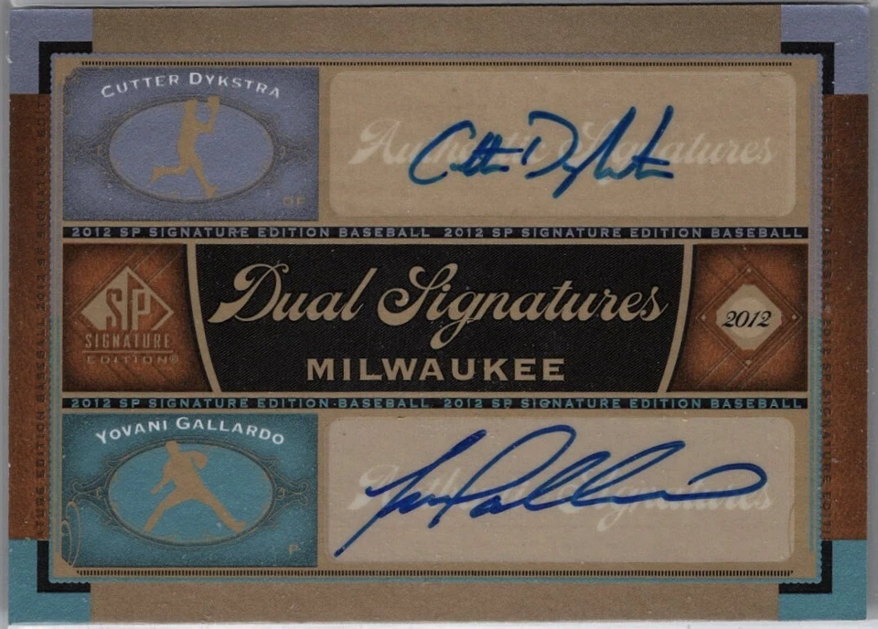 2012 SP Signature Edition Cutter Dykstra Yovani Gallardo Autograph Card #MIL-14  - Image 1 of 1