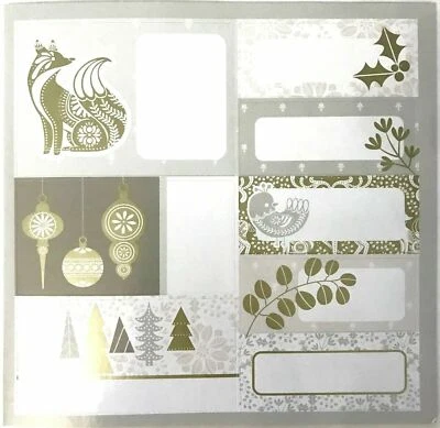 Etiqueta adhesiva de regalo de vacaciones de Navidad 48 pegatinas aspecto dorado metálico  Foto 1 de 3