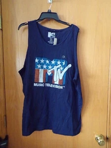 Camiseta MTV Music Television Americana sin mangas para hombre ~ Camiseta sin mangas para hombre ~ NUEVA con etiqueta - Imagen 1 de 1