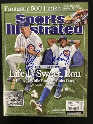 Lou Piniella Signed Sports Illustrated 2/26/07 No Label Cubs Soriano Auto JSA - Image 1 of 4