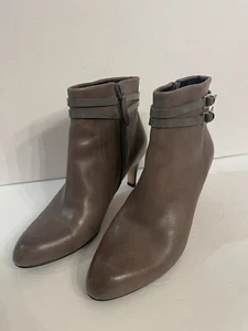 Cole Haan Gray Short Boot With Decorative Buckle., Side Zip. Size 7.5 - Picture 1 of 19