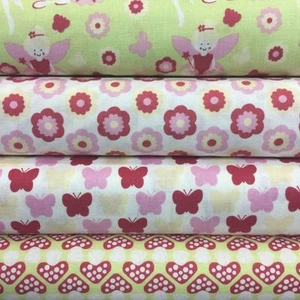 Fabric Freedom Flower Fairies 100% Cotton Fabric FQ Craft Quilting Patch Red  - Picture 1 of 9