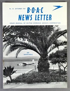 BOAC NEWS LETTER STAFF MAGAZINE SEPTEMBER 1947 B.O.A.C. FLYING BOATS - Picture 1 of 7