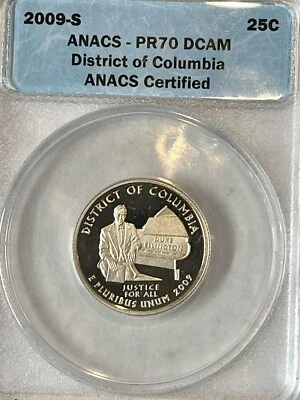 2009-S PROOF Quarter District Of Columbia PR70 DCAM ANACS - Image 1 of 2