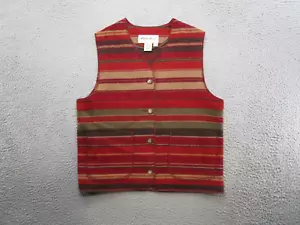 Vintage Eddie Bauer Wool Blanket Vest Women's Small Southwestern Striped READ - Picture 1 of 10