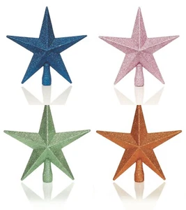 Decoraciones de árbol de Navidad estrella de árbol de Navidad brillo tapa de árbol varios colores - Imagen 1 de 6