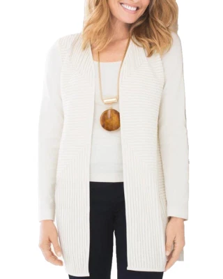 Cárdigan CHICO'S Talla 3 (US 16) Crudo Imitación Cuero Tira Frente Abierto Nuevo con Etiquetas $159 Foto 1 de 3