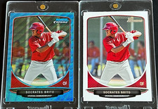 2013 BOWMAN CHROME - BLUE WAVE REFRACTOR - SOCRATES BRITO (RC) #BCP62 (SP) + RC
