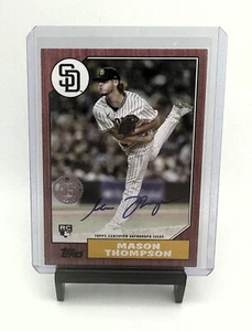 2022 Topps Mason Thompson Rookie Auto #87BA-MTH 1987 Design Red Parallel /25 - Picture 1 of 7