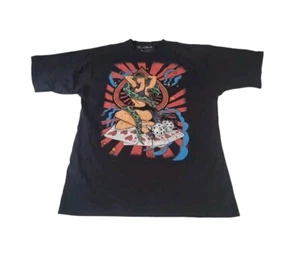 Avirex T Shirt Graphic Print Men's Large Black Gambling Snakes Cards Dice - Picture 1 of 6