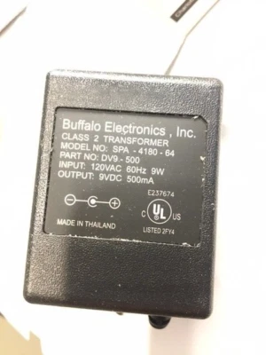 BUFFALO DV9-500 WALL TRANSFORMER POWER SUPPLY FOR THE IR-100 CONNECTING BLOCK 9V - Image 1 of 4