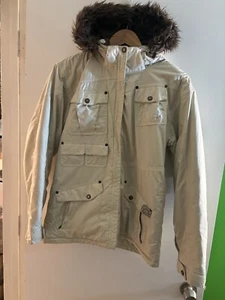 Vintage Obermeyer Snowboard Ivory Colored Jacket Size Medium Juniors 18 - Picture 1 of 12