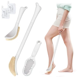 New Foot Brush with Long Handle, 3-in-1 Foot Scrubber in Shower, 10.2’’-27.5’... - Picture 1 of 7