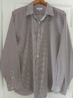 Mens Jasper Conran Shirt - Size XL - White/Dark Grey/Red Striped - Image 1 of 4