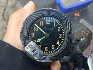 2-5/16 Inch Vintage Russian Automobile Clock 27 Volts No Reserve - Picture 1 of 8