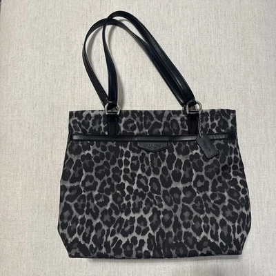 Coach Ocelot Print Purse Shoulder Bag Leopard Tote, EUC - Image 1 of 4