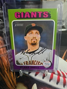 Topps Heritage Blake Snell 2023 variación de color impresión corta Dodgers Giants SP - Imagen 1 de 3