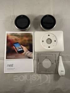 2 Each Google Nest 3rd Generation Learning Thermostat T3007ES Stainless Steel - Picture 1 of 14
