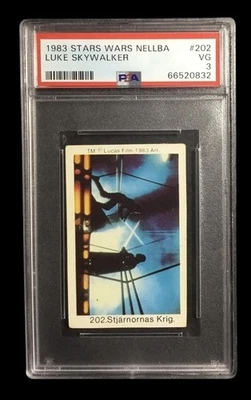 1983 star wars nellba #202 darth vader vs. luke skywalker PSA 3  (POP 1, 1^) - Image 1 of 4