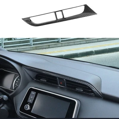 For Nissan Kicks 2018-2024 Carbon Fiber Console Air Outlet Vent Frame Cover Trim Foto 1 de 4