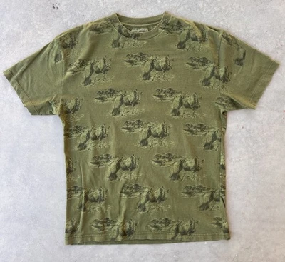 Camisa Ecko Unltd Talla XL Verde AOP Rinocerontes Estampado Completo Camiseta Gráfica Camuflada Foto 1 de 4