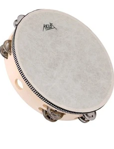 Pandereta Doble Fila 10 pulgadas Tambor de Mano Percusión Jingles Campana Abedul - Imagen 1 de 16