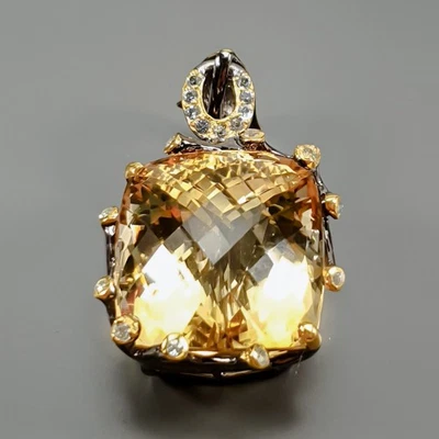 Handmade 46ct+ Natural Citrine Pendant 925 Sterling Silver  /NP50693 - Image 1 of 4