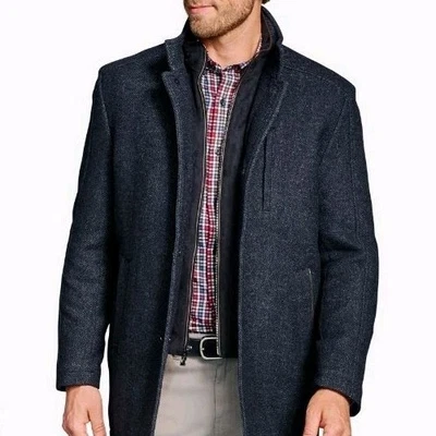 Johnston & Murphy Black-Gray Check Upton Luxe Car Coat, XL  - Image 1 of 4