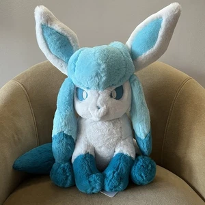 Pokemon Center Original Glaceon Fluffy Hugging Plush toy Comfy Friends JP NEW - Picture 1 of 7