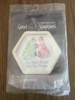 Kit de punto de cruz Good Shepherd Best Friends are Old Friends de colección 14ct NUEVO + MARCO Foto 1 de 4