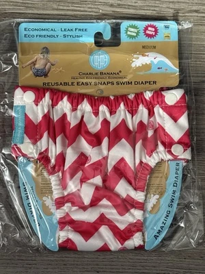 Charlie Banana Reusable Swim Diaper - EASY SNAP- Medium- ECO FRIENDLY - Image 1 of 2