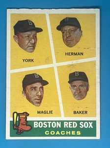 1960 Topps - #456 Billy Herman, Sal Maglie, Rudy York Boston Red Sox Managers - Picture 1 of 2