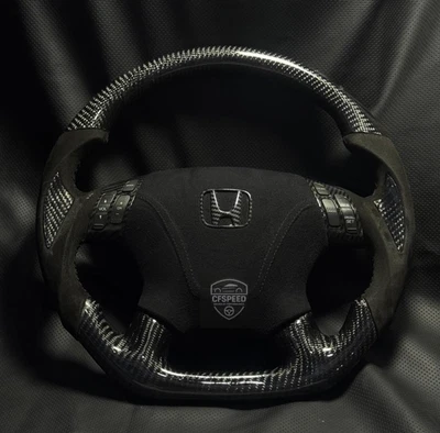 Honda Accord 2003-2007 7th Gen Real Carbon Fiber Custom Sport Steering Wheel - Image 1 of 4
