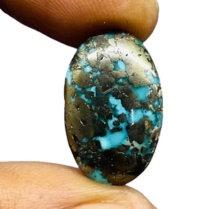 25.75 Cts Natural Turquoise 22x14mm Oval Top Quality Loose Untreated Gemstone - Picture 1 of 10