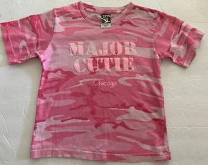 Major Cutie Chicago Army Pink Camo Camouflage Girls Small (6-8) T-shirt - Picture 1 of 10